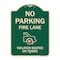 Signmission No Parking Fire Lane Violators Booted or Towed Heavy-Gauge Aluminum Sign, 24" x 18", G-1824-23737 A-DES-G-1824-23737 - alternate 1
